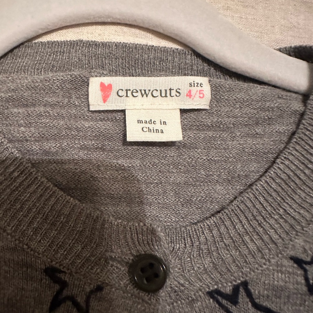 CrewCuts Star Cardigan Size 4-5 - Picture 2 of 2